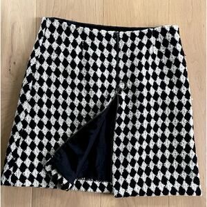 Trina Turk Harlequin Checkerboard Wool Mini Skirt - Size 8